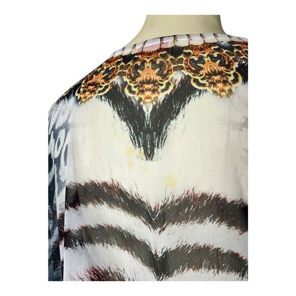 Akaru XL Caftan Cover Up Sheer Swim Beach Cruise Summer Dress Beaded - Picture 5 of 12